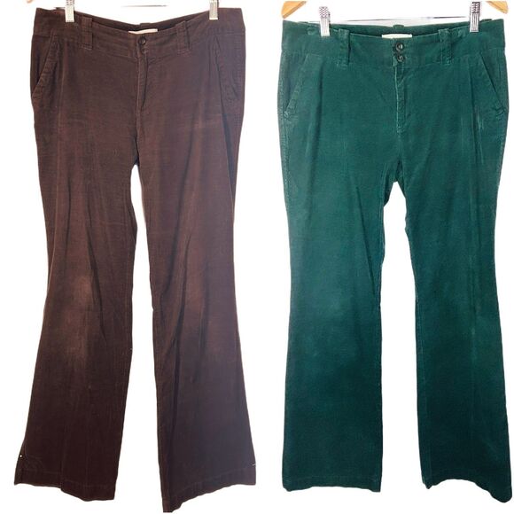 BOTH! Old Navy Cord Jeans Size 10 TALL Dark Green + Brown 2 Pairs of Pants - Picture 1 of 16